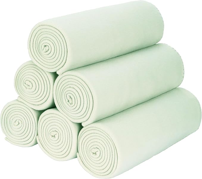 Special SG Glory Fleece Throw Blankets Bulk Fleece Blankets Solid Wholesale Lightweight Warm Soft for Pet Bed Sofa Couch Office Wedding Gifts Travel Seasons Sage Green 50x60 Inches Pack of 6