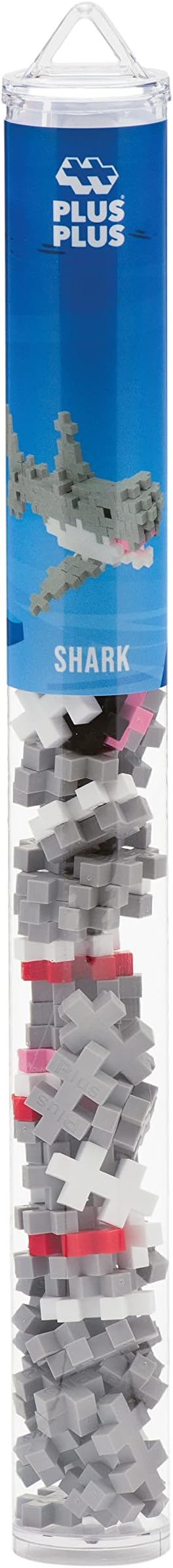 Plus Plus 3D Puzzle Sea Creature Building Block Set, Ocean Animals Figures, Fun Stem Toys for Kids, 70 Interlocking Pieces - Shark Mini Maker Tube