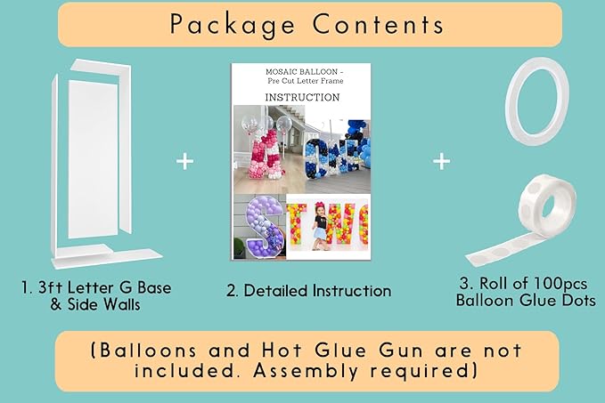 3FT Tall Mosaic Balloon Frame Letters Big Marquee Light Up Letters DIY Kit for Birthday Party Wedding Backdrop Decor Letter I Pre-Cut Foam Board