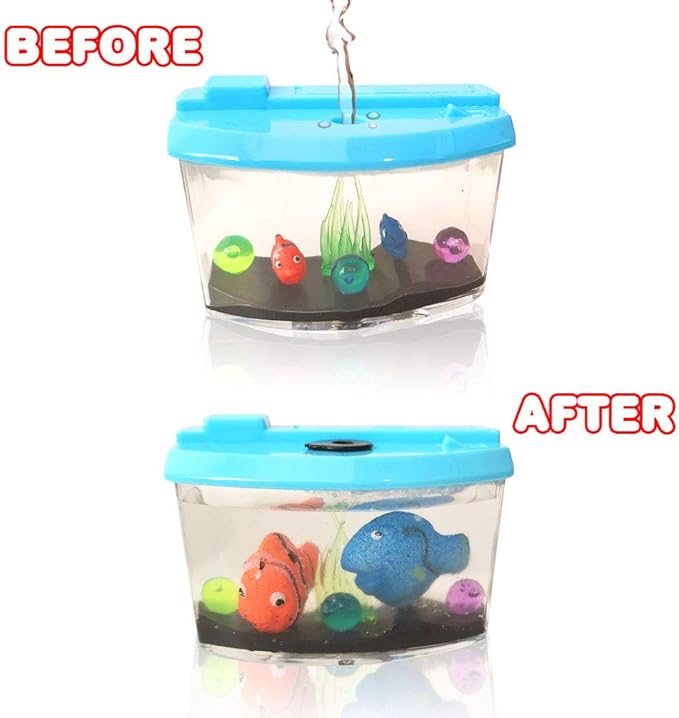 ArtCreativity 3 Inch Growing Aquarium Toy for Kids - Set of 3 - Fish Grow 5X Bigger in Water - Fun Expanding Animals - Best Gift Idea, Birthday Party Favor for Boys and Girls - Assorted Neon Colors