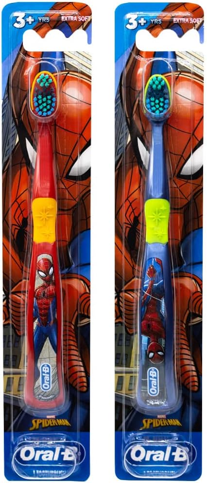 Colgate Marvel Spider-Man Toothbrush, 3+ YRS, Extra Soft (Colors & Characters Very) - Pack of 2