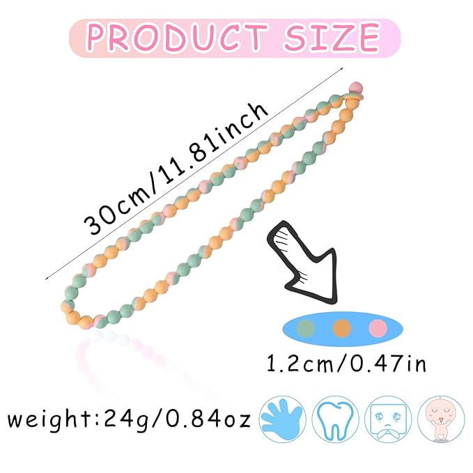 Teething Necklace for Baby,Chewing Necklace for Kids Sensory,Sensory Chew Necklaces for People with Autism, ADHD, and Fidgeting,Chew Necklaces for Sensory Kids,Teething Necklace for Mom