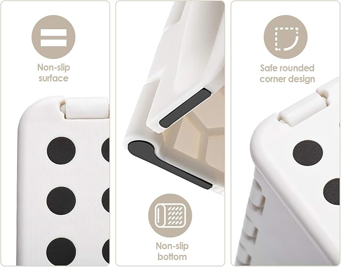 ACKO 10pack Folding Step Stool -13inch Height Premium Heavy Duty Foldable Foot Stool for Kids and Adults, Kitchen Garden Bathroom Stepping Stool White