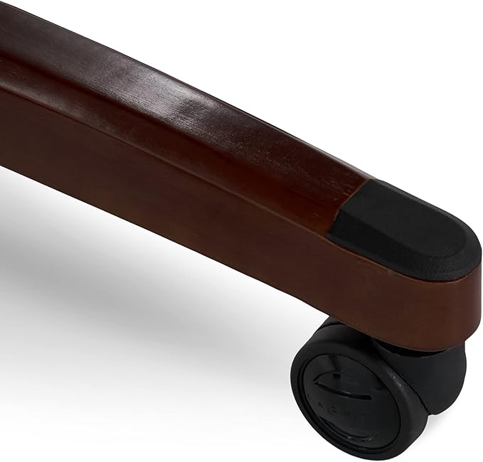 La-Z-Boy Delano Big & Tall Executive Office Chair, High Back Ergonomic Lumbar Support, Bonded Leather, Black with Mahogany Wood Finish