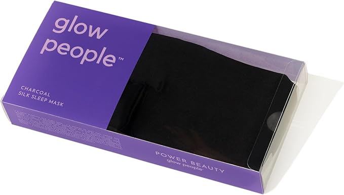 Glow People Silk Sleep Mask – 100% Mulberry Silk Eye Mask for Sleeping, Total Blackout, Cloud-Soft and Adjustable for Beauty Sleep and Travel - Charcoal