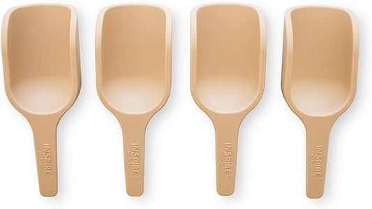 Inspire My Play - 4 x Mini Silicone Scoops - Perfect for Sensory PlayTray - Sensory Bin Accessories - Special Education Classroom Supplies - Montessori Education Toys - Multi-Purpose Shovel - Natural