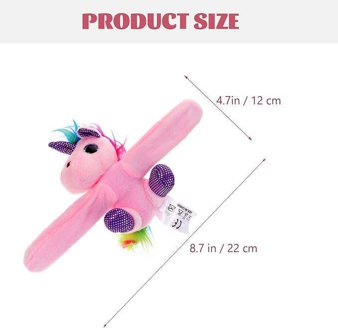Abaodam Animal Slap Bracelet Unicorn Slap Bracelet Plush Stuffed Animal Hugger Snap Wrist Band for Kids Birthday Party Toy