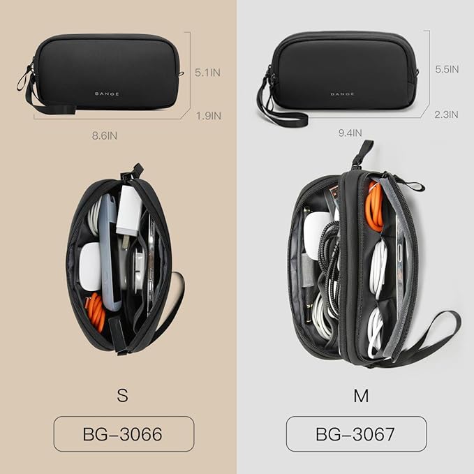 BANGE Electronics Organizer Travel Case, Water Resistant Travel Bag, Tech Pouch Accessories Organizer for Cable,Cord, Phone, Cables, USB Flash Drive, Daily Items
