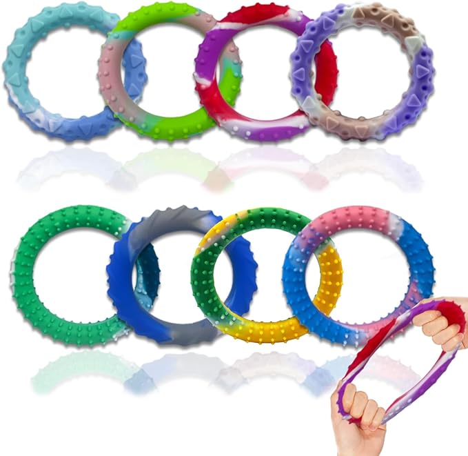 12PCS Sensory Fidget Toys for Kids Adults-Stretchy Fidget Bracelet&exture,Calming Autism Sensory Toys for Needs Autistic Children,Calm Down Toy for Toddler Girls Boys