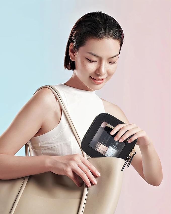 FFpaw Travel Clear Makeup Bag Set, TSA Approved Cosmetic Bag Case with Zipper Portable Makeup Pouch Toiletry Bag Women Traveling Cosmetic Organizer Storage Bag Car Organizer Car Essentials for Women