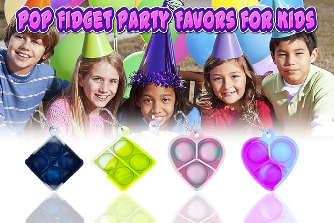 300pcs 1.5in Random Pop Bubble Fidget Sensory Toys, Pop Toy Bulk for Party Favor, Classroom Student Prizes Easter Basket Goodie Bag Stuffers Christmas Valentine Gift for Kid