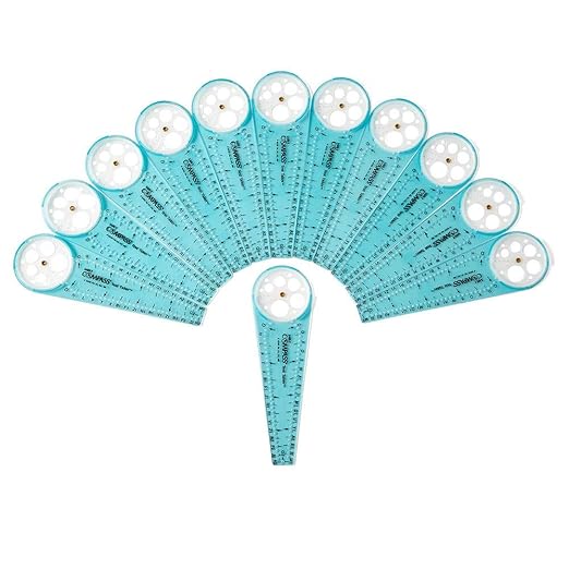 hand2mind Safe-T Math Compass, 10 in. Blue Compass, Compass for Geometry, Compass Drawing Tool, Dysgraphia Tools for Kids, Circle Drawing Tool, Compass Set, Math Classroom Supplies (Set of 12)