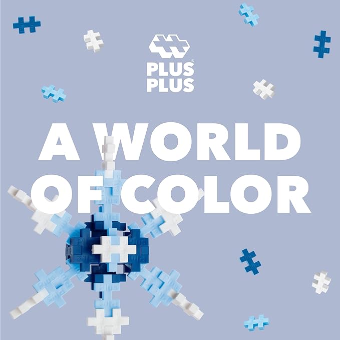 Plus Plus 3D Puzzle Building Block Set, 70 Mini Interlocking Pieces, Fun Holiday Activities for Kids - Snowflake Mini Maker Tube
