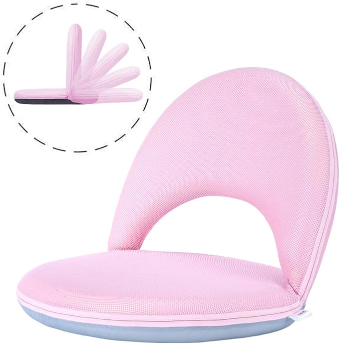 Floor Chair Floor Cushion Folding Padded Gaming Chair Adjustable 5-Position Floor Seat with Back Support for Kids Adult Great for Gaming Reading Meditating