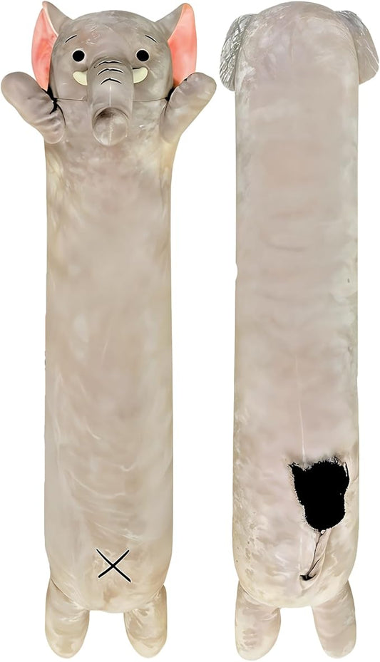 Elephant Plush Body Pillow for Kids | Long Stuffed Animal Cuddle Pillow | Soft Hugging Toy | Plushie Gift for Girls & Boys | Long Plush Body Pillow for Sleep & Comfort | Large, 47 Inches