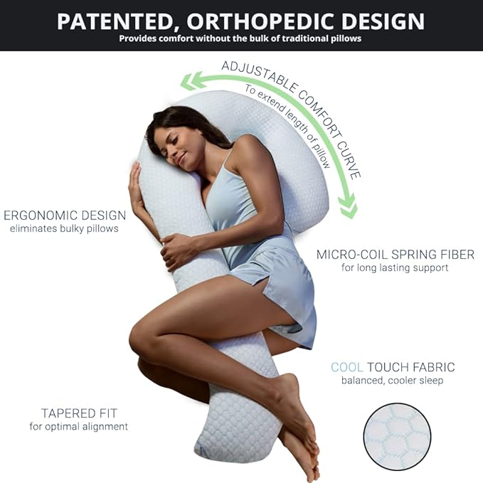 Contour Swan Body Pillow w/Pillowcase Cool XL - As Seen on TV