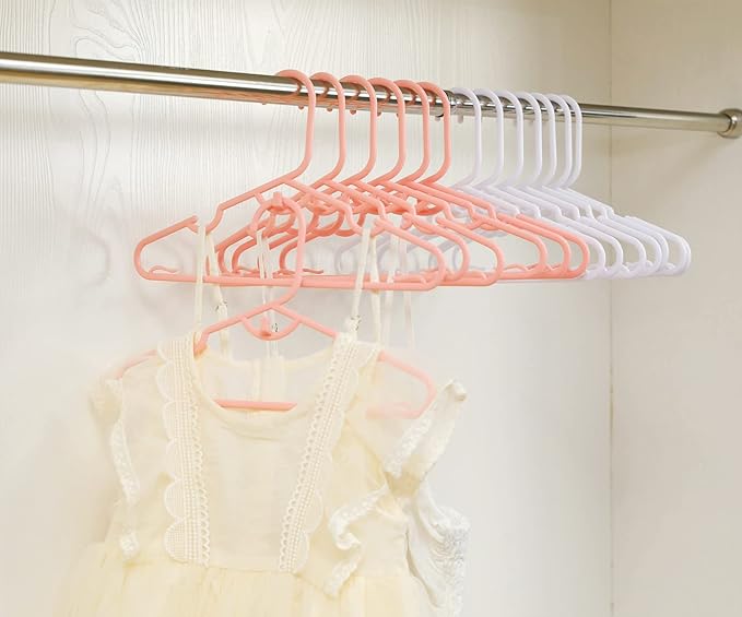 40pcs Grey Baby Nursery Closet Hangers,Non-Slip Laundry Infant Pant Hanger for Newborn Clothes Gift,Stackable Hangers,Save Space Ultra-Thin Child Coat Hanger for Girl Boy Toddler Kid.