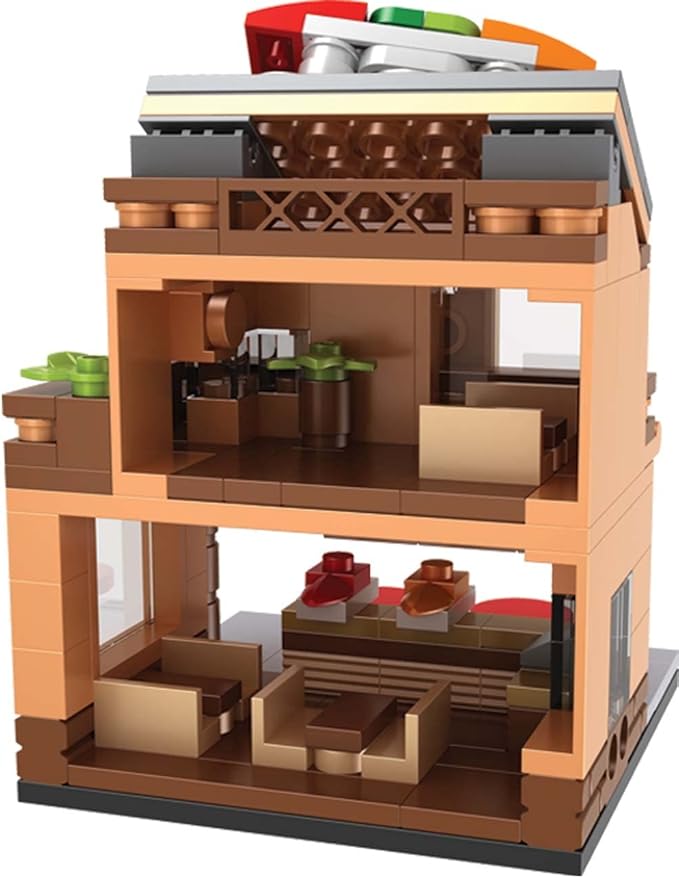 Brick Loot Mini City Sushi Cart Bar Toy Building Block Set, Custom Designed Model, for Adults & Kids Age 6+, 100% Compatible with Lego and Other Major Toy Building Block Brick Brands, 190 Pieces