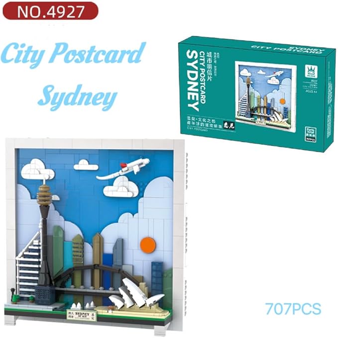 TUTU&LELE Postcard Sydney, 3D Wall Art Craft Kit, Wall Art Architecture Skyline Model Kit, Office Home Décor, Architecture Building Blocks for Adults and Kids (707Pieces)