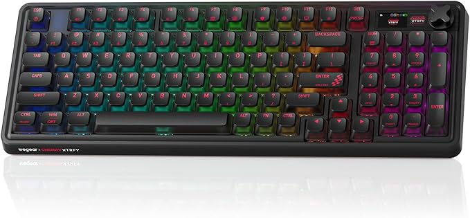 Cherry x PIXIU 98 8KHz Esports Gaming Mechanical Keyboard, 8000Hz Polling, MX2A Brown Switches, Tri-Mode Bluetooth/2.4G/USB-C Wired, Hot-Swap Gasket Custom Keyboard with Knob, PBT, RGB Backlit