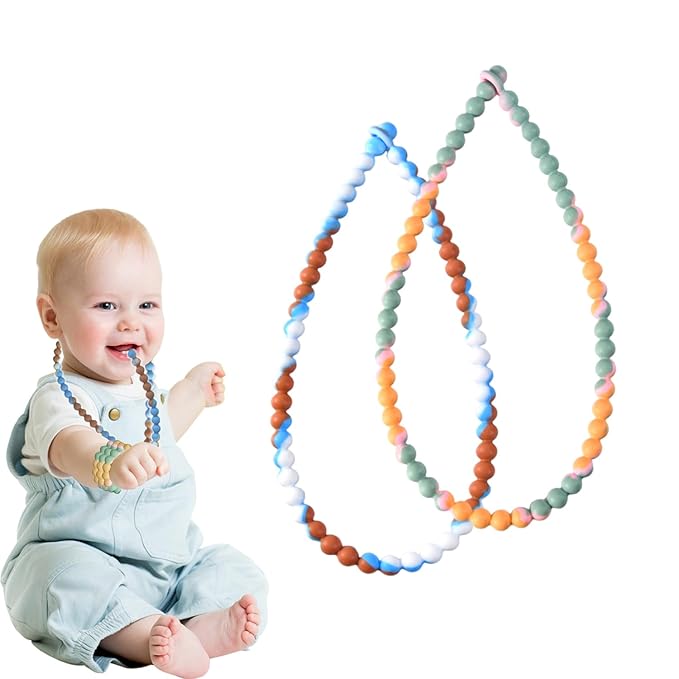 Teething Necklace for Baby,Chewing Necklace for Kids Sensory,Sensory Chew Necklaces for People with Autism, ADHD, and Fidgeting,Chew Necklaces for Sensory Kids,Teething Necklace for Mom