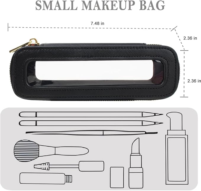 FFpaw Travel Clear Makeup Bag Set, TSA Approved Cosmetic Bag Case with Zipper Portable Makeup Pouch Toiletry Bag Women Traveling Cosmetic Organizer Storage Bag Car Organizer Car Essentials for Women