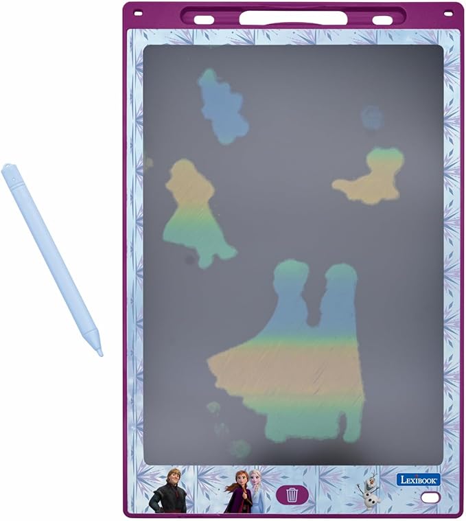 Lexibook, Frozen Magic Slate, Art and Craft Toy for Girls and Boys, A4 Size with Multicolored Drawings, Purple/Blue, CRT10FZ