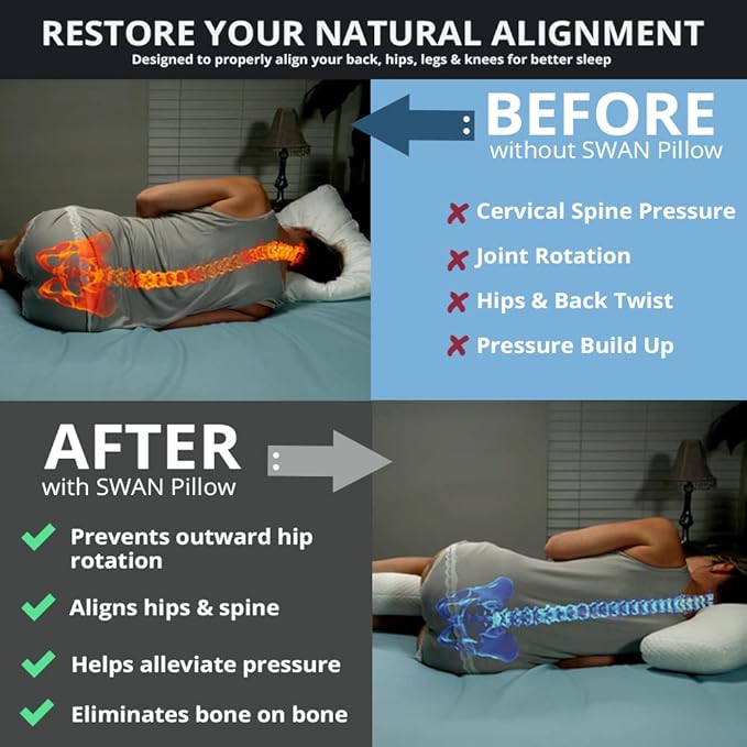 Contour Swan Body Pillow w/Pillowcase Cool XL - As Seen on TV