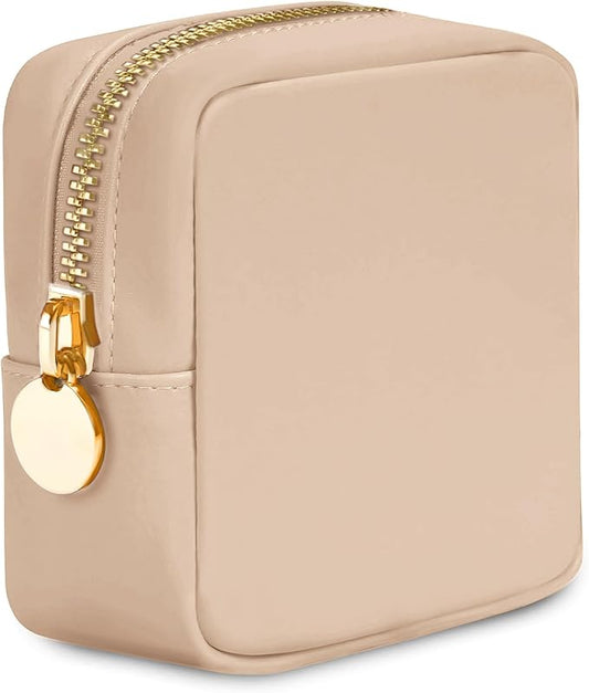 DANCOUR Nylon Makeup Bags for Women Large Preppy Travel Toiletry Pouch Cosmetic Bag Makeup Organizer