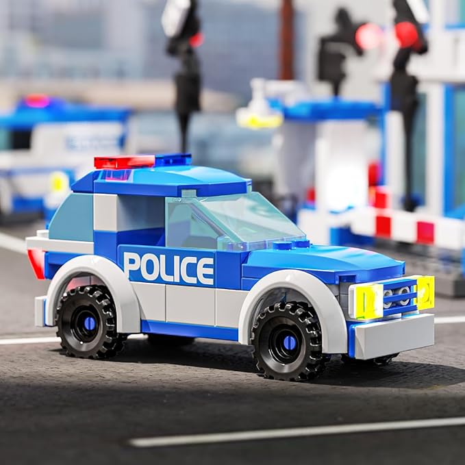 City Police Station Building Blocks Sets,570pcs City Police Station & Car Building Bricks Gift for Boys 6+ (Compatible with Lego)