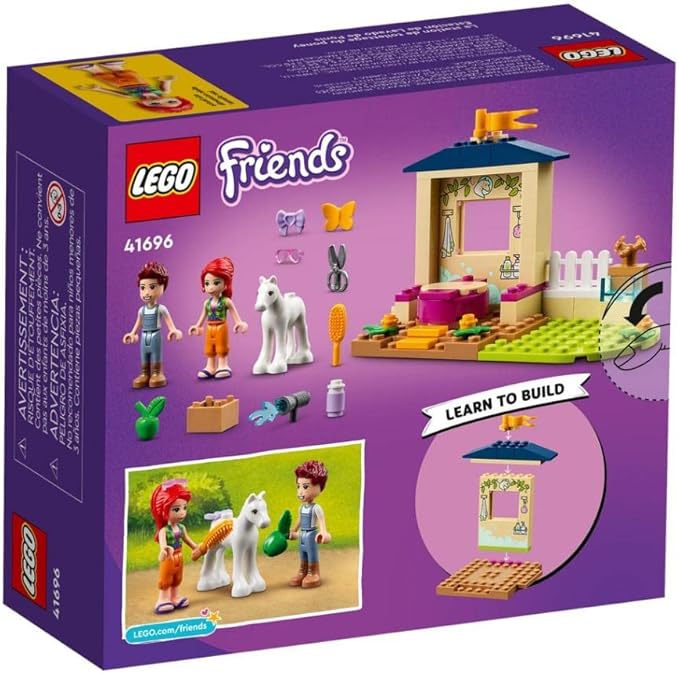 LEGO® Friends Pony-Washing Stable 41696 Building Kit; Comes with a Pony Toy and Mia and Daniel Mini-Dolls; for Ages 4+