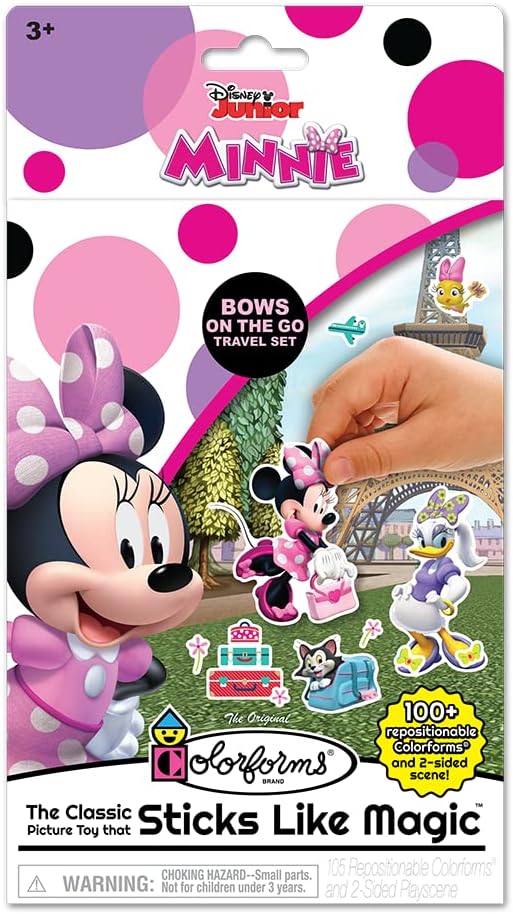Colorforms Travel Set, Stickers for Kids – Disney Minnie Toys, Arts and Crafts, Reusable Sticker Book, Kids Stickers, Toddler Crafts, Stickers for Boys, Girls, Arts & Crafts, Craft Supplies, Ages 3+