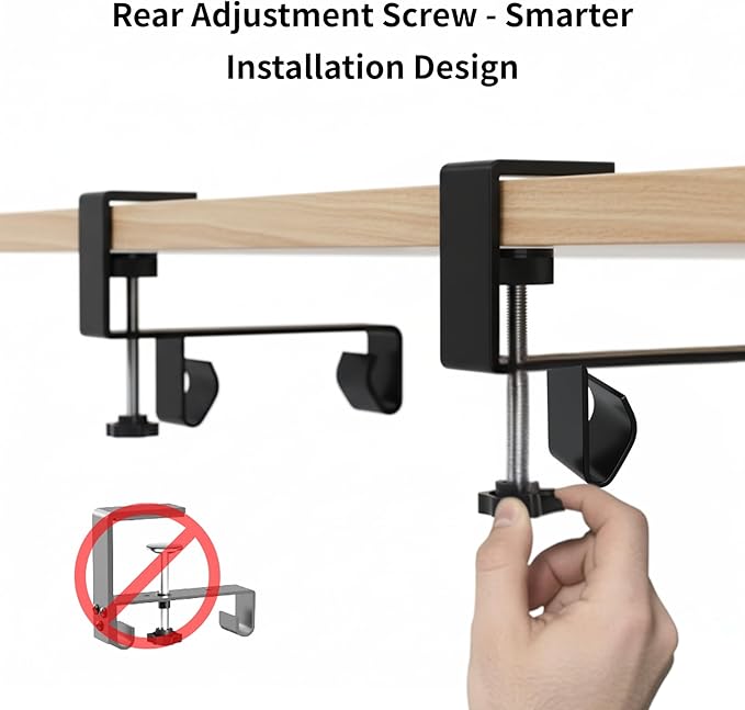 Under Desk Cable Management Tray, 36” Cord Organizer for Desk Clamp Mount, Heavy Duty Fabric Wire Management for Office Home