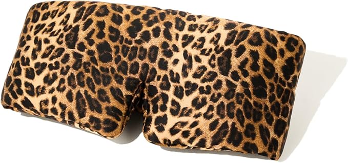 Glow People Silk Sleep Mask – 100% Mulberry Silk Eye Mask for Sleeping, Total Blackout, Cloud-Soft and Adjustable for Beauty Sleep and Travel - Leopard