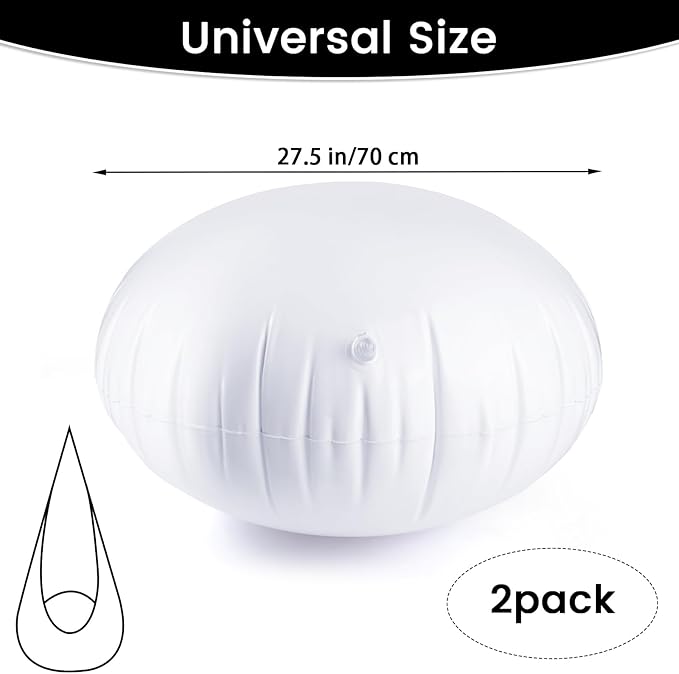 2 PCS Pod Chair Replacement for Kids,Swing Hammock Pod Replacement Cushions, 27.5 Inch Swing Hammock Pod Chair Thickened, PVS Inflatable Cushions (White)
