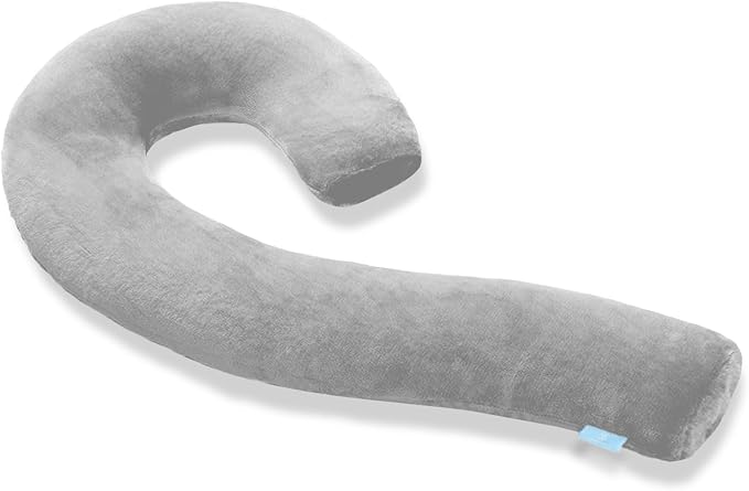 Body Pillow for Adults - Soft Long Bed Pillows Insert for Sleeping - Shredded Memory Foam and Removable Washable Cover - Swan Shaped Side Sleeper Pregnancy Pillow 49 Inch (Grey)