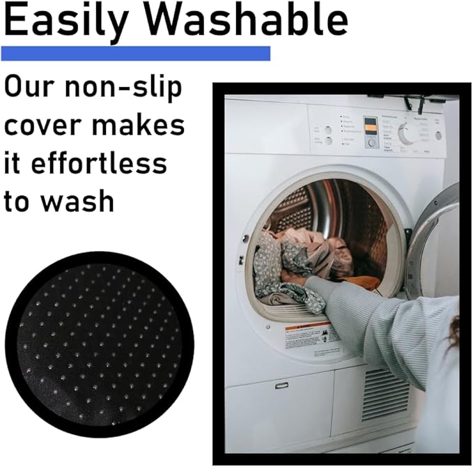 Blue Gel TPU Seat Cushion — Contoured Honeycomb Cooling Gel Cushion for Long Sitting, Pressure Relief for Tailbone & Sciatica, Non-Slip Washable Cover — 15.35 x 12.6 in