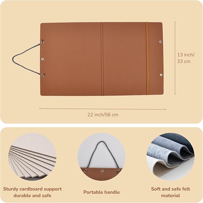 CHEFAN Felt Flannel Board 22 * 13 in,Foldable Freestanding Felt Story Learning Board for Toddlers,Double-Sided Use for Preschool Classroom,Multi Felt Pieces Can Be Used,Gifts for Kids