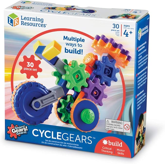 Learning Resources Gears! Gears! Gears! Cycle Gears, Construction, Gear Toy, 30 Pieces, Ages 4+