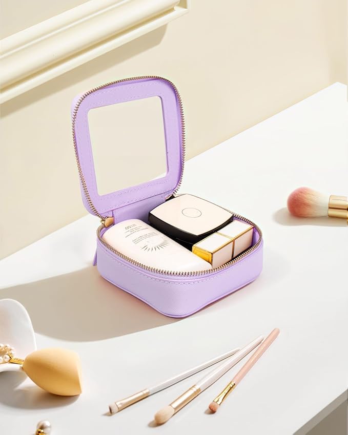 FFpaw Travel Clear Makeup Bag Set, TSA Approved Cosmetic Bag Case with Zipper Portable Makeup Pouch Toiletry Bag Women Traveling Cosmetic Organizer Storage Bag Car Organizer Car Essentials for Women