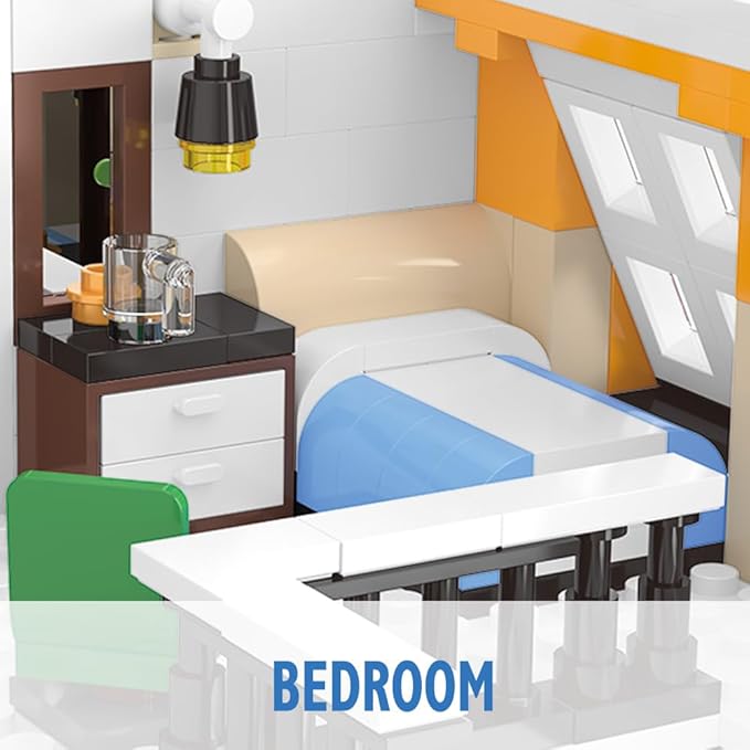 City Garden Hotel Building Sets,House Architecture Model Blocks Toys for Adults & Teens，1300 PCS Mini Bricks with LED(Not Compatible with Lego)