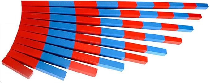 Home Version Montessori Numerical Rods Wooden Red&Blue Number Rods Montessori Math Early Learning Material Numerical Rods 1.96in to 19.68in Math Preschool Training Kids Toys