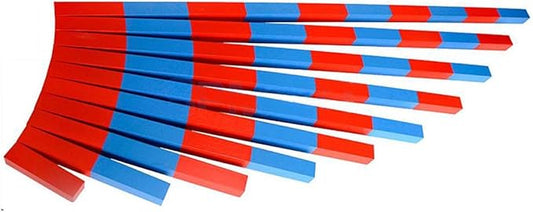Home Version Montessori Numerical Rods Wooden Red&Blue Number Rods Montessori Math Early Learning Material Numerical Rods 1.96in to 19.68in Math Preschool Training Kids Toys