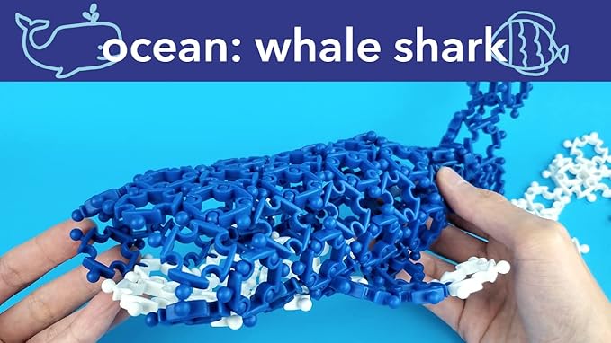 Ocean (90 pcs) Eco-Friendly 4D Educational STEM Building Toy for Creative Kids | Marine Life, Whale, Shark, Coral Fish, Manta Ray | Durable | Hours of Fun | Party Activities | Gift
