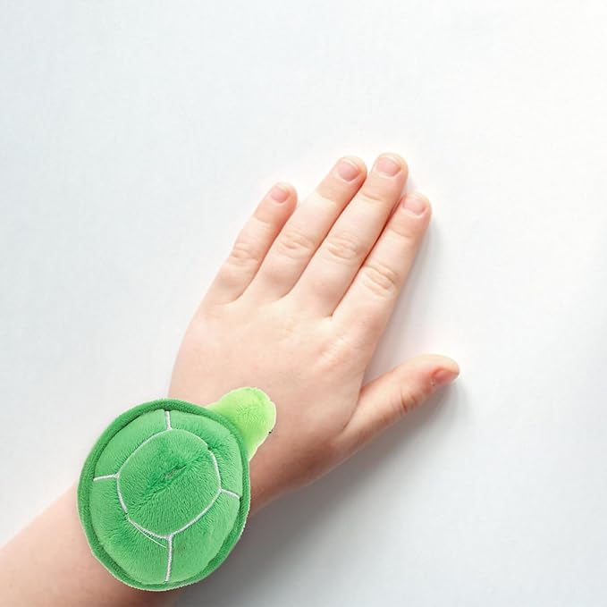 Kisangel 1pc Animals Slap Bracelet Turtle Slap Bracelet Stuffed Animal Slap Bracelets Huggers Turtle Party Favors(Green)