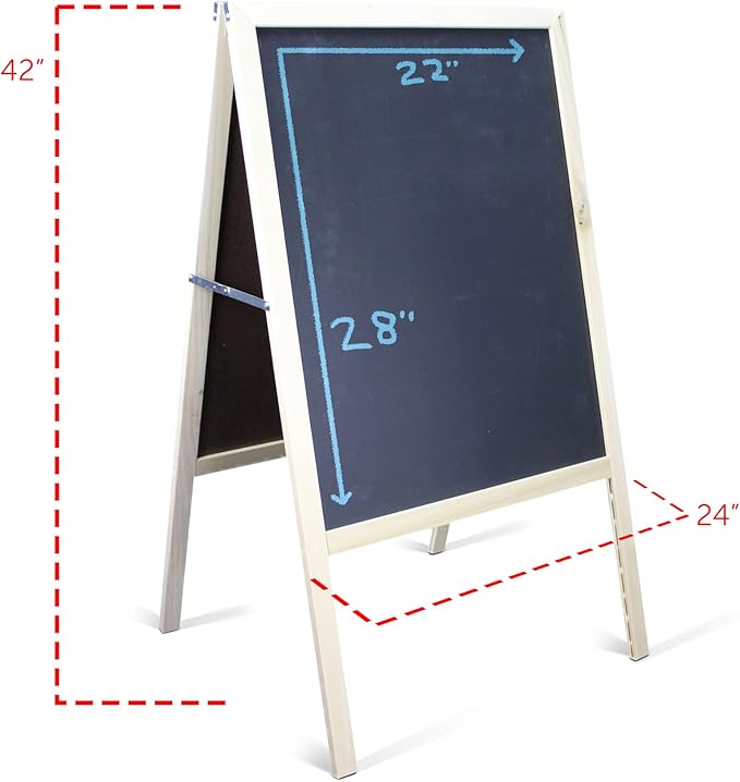 Flipside Products Marquee Easel, Natural Hardwood, Double-Sided Black Chalkboard, Menus, Announcements, Restaurants, Coffee Shops, Sale