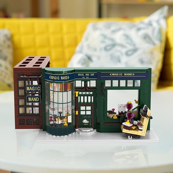 Post Shop Building Block Set,Handmade Mini Modern Model House for Lover Friend Gift Building Block Model for Kids Adults Boys Girls Age 8+，1420pcs