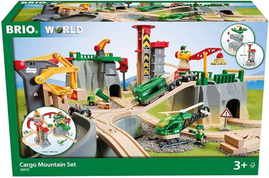 BRIO World 36010 Cargo Mountain Set | 49 Piece Wooden Train Set Toy for Kids Age 3 & Up | Dynamic Play Experience | FSC-Certified Materials | Great Addition to Existing Train Sets