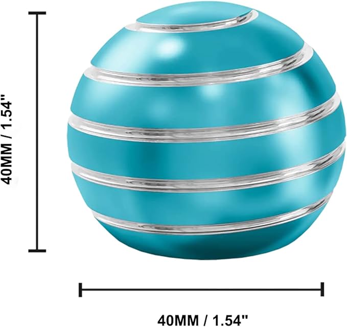 Kryfa Kinetic Desk Spinning Ball, Fidget Toys for Adults Kids Teens, Desk Toys for Office, Sensory Fidget Toys for ADHD Anxiety Autism for Kids Party Favors Toys (1.54", Light Blue)