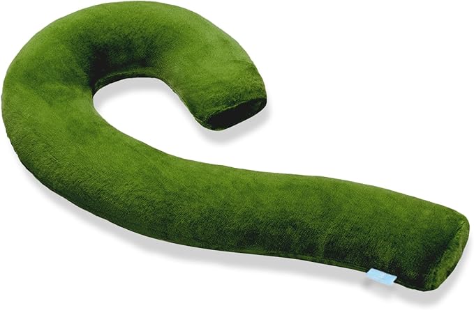 Body Pillow for Adults - Soft Long Bed Pillows Insert for Sleeping - Shredded Memory Foam and Removable Washable Cover - Swan Shaped Side Sleeper Pregnancy Pillow 49 Inch (Green)